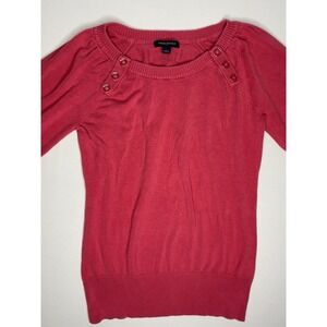 Banana Republic Women's Coral Pink Cotton 3/4 Sleeve Sweater Size Small